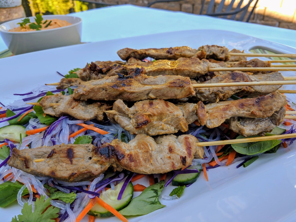 Grilled Pork with Peanut Dipping Sauce